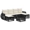 vidaXL Ensemble de canap&eacute; de jardin 7 pcs Noir et blanc cr&egrave;me