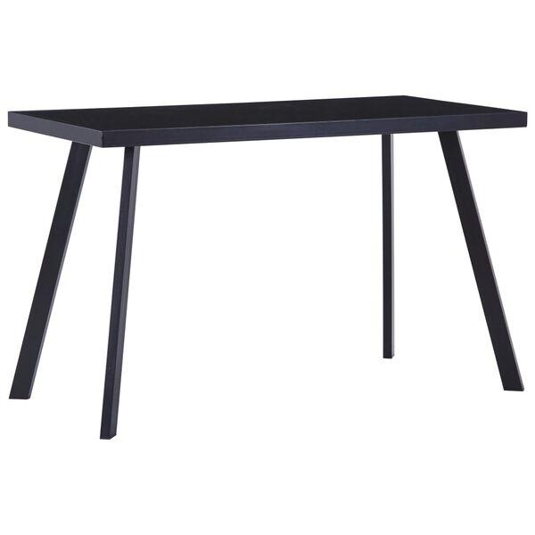vidaXL Table &agrave; manger Noir 120x60x75 cm Verre tremp&eacute;