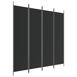 vidaXL Cloison de s&eacute;paration 4 panneaux Noir 200x200 cm Tissu