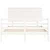 vidaXL Cadre de lit sans matelas blanc bois massif