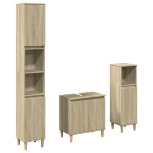 vidaXL Ensemble de meubles de salle de bain 3 pcs ch&ecirc;ne sonoma