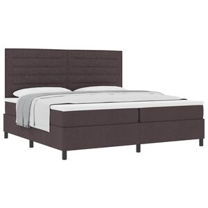 vidaXL Lit &agrave; ressorts avec matelas Marron fonc&eacute; 200 x 200 cm tissu