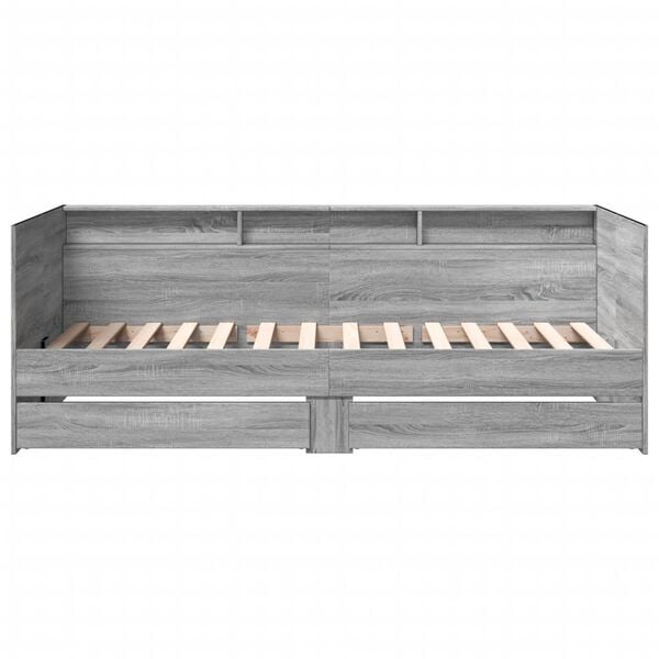 vidaXL Lit de jour avec tiroirs sans matelas sonoma gris 90x200 cm