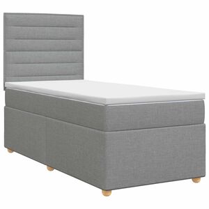vidaXL Lit boxspring avec matelas Gris clair 80 x 200 cm Tissu