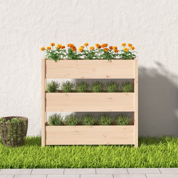 vidaXL Jardinière 112x25x104,5 cm Bois massif de pin