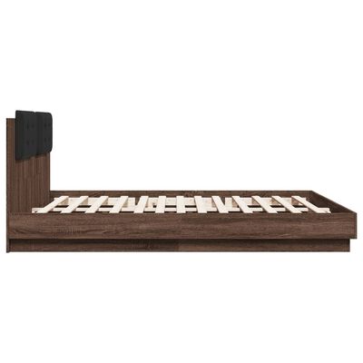 vidaXL Cadre de lit avec tête de lit chêne marron 180x200 cm
