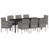 vidaXL Ensemble de salle &agrave; manger pour jardin 9 pc Gris polyrotin