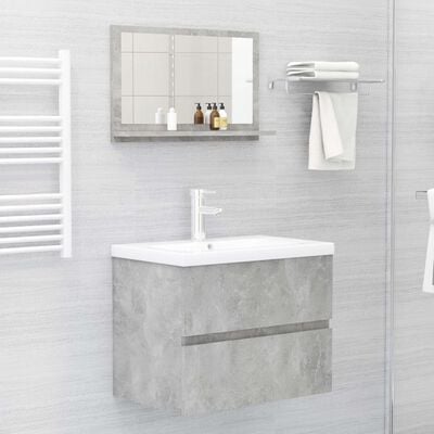 vidaXL Miroir de salle de bain Gris béton 60x10,5x37 cm Aggloméré