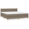 vidaXL Sommier &agrave; lattes de lit avec matelas Taupe 180x200 cm Tissu