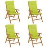vidaXL Chaises de jardin inclinables lot de 4 et coussins bois teck