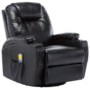 vidaXL Fauteuil &agrave; bascule de massage Noir Similicuir