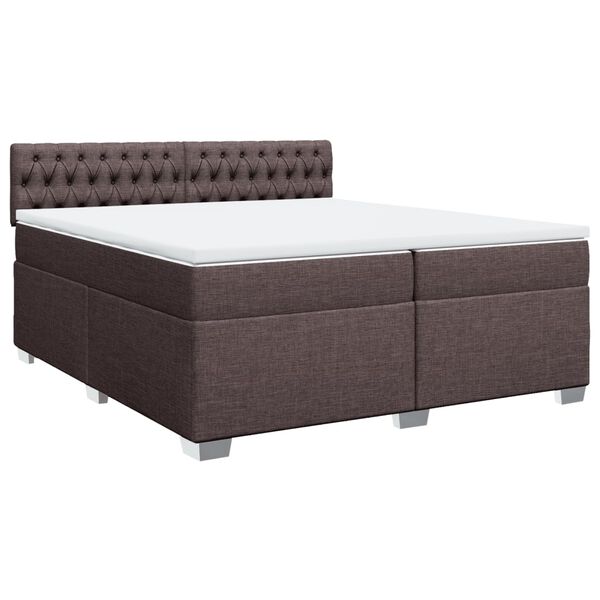 vidaXL Sommier &agrave; lattes de lit avec matelas Marron fonc&eacute; 200x200 cm