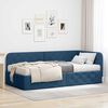 vidaXL Cadre de lit d'angle avec matelas Bleu 100 x 200 cm tissu