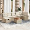 vidaXL Ensemble de canap&eacute; de jardin 8 pcs Beige Poly rotin