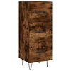 vidaXL Buffet haut Ch&ecirc;ne fum&eacute; 34,5x34x180 cm Bois d'ing&eacute;nierie