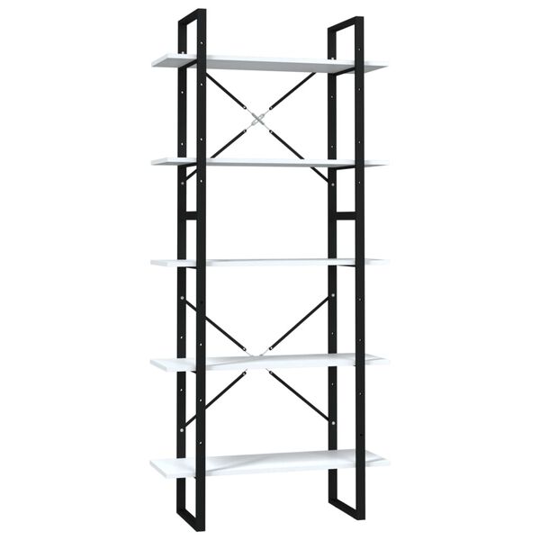 vidaXL Biblioth&egrave;que &agrave; 5 niveaux Blanc 80x30x175 cm Bois d'ing&eacute;nierie