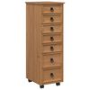 vidaXL Cabinet Roulant avec Tiroirs CORONA Brun Miel