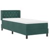 vidaXL Lit &agrave; ressorts avec matelas Vert fonc&eacute; 200 x 80 cm Polyester