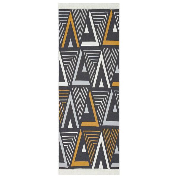 vidaXL Tapis Jaune et gris 100x300 cm Coton