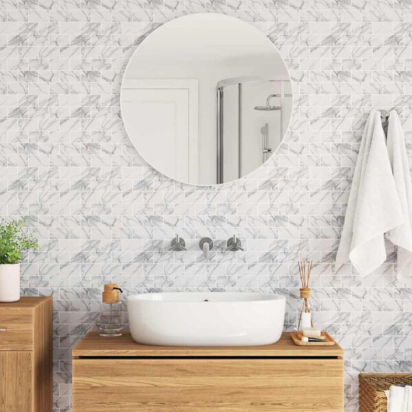 vidaXL Carreau de m&eacute;tro 20 pcs Marbre blanc 30,5 x 30,5 cm