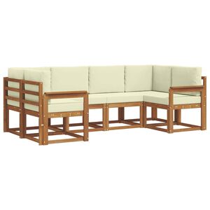vidaXL Ensemble de canap&eacute;s d'ext&eacute;rieur 6 pc Naturel et Cr&egrave;me