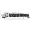 vidaXL Cadre de lit m&eacute;tal sans matelas et pied de lit blanc 193x203 cm