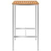 vidaXL Table de bar 120x60x105 cm Bois de teck solide et inox