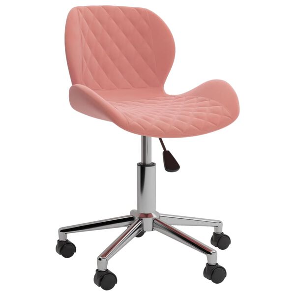 vidaXL Chaises &agrave; manger pivotantes lot de 4 Rose Velours