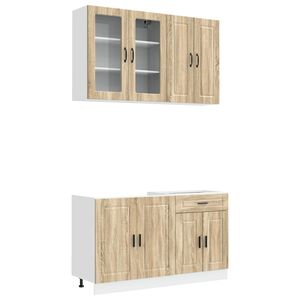 vidaXL Unit&eacute; de cuisine PORTO 4 pc Ch&ecirc;ne Sonoma Bois d'ing&eacute;nierie