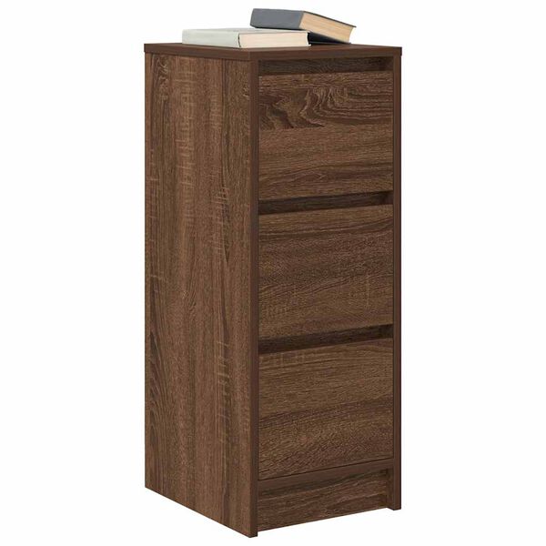 vidaXL Buffet ch&ecirc;ne marron 29,5x34x76 cm bois d'ing&eacute;nierie