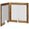 vidaXL Porte de chien pliable avec supports 2 pcs Bois ancien 200,5 cm