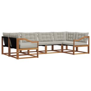 vidaXL Ensemble de canap&eacute;s d'ext&eacute;rieur 6 pc Gris Naturel et Clair