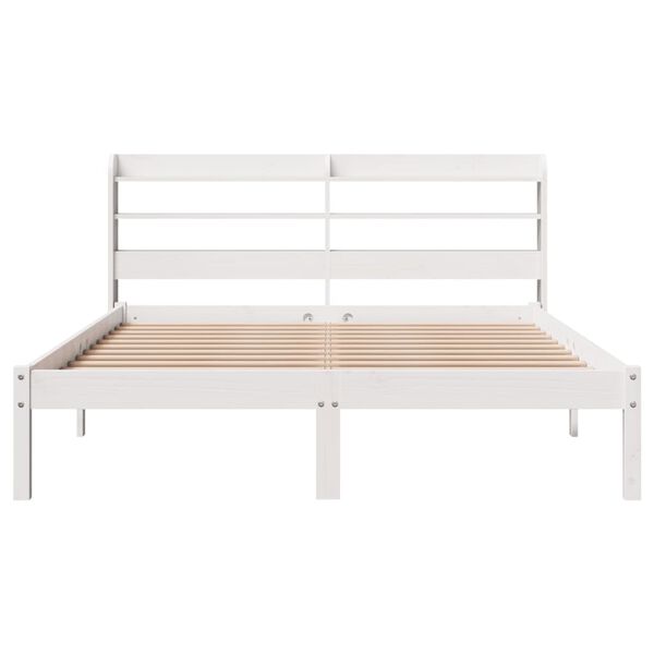 vidaXL Cadre de lit sans matelas blanc 120x190 cm bois de pin massif