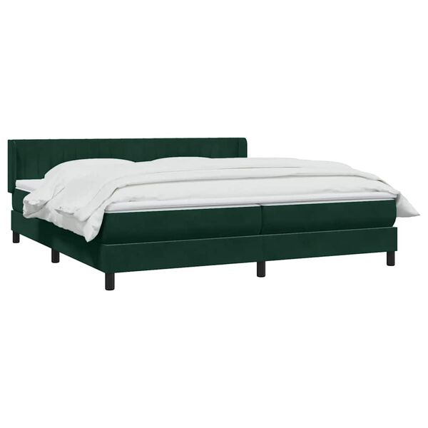 vidaXL Sommier &agrave; lattes de lit et matelas vert fonc&eacute; 200x210cm velours