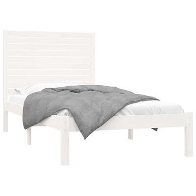 vidaXL Cadre de lit Blanc Bois massif 90x200 cm