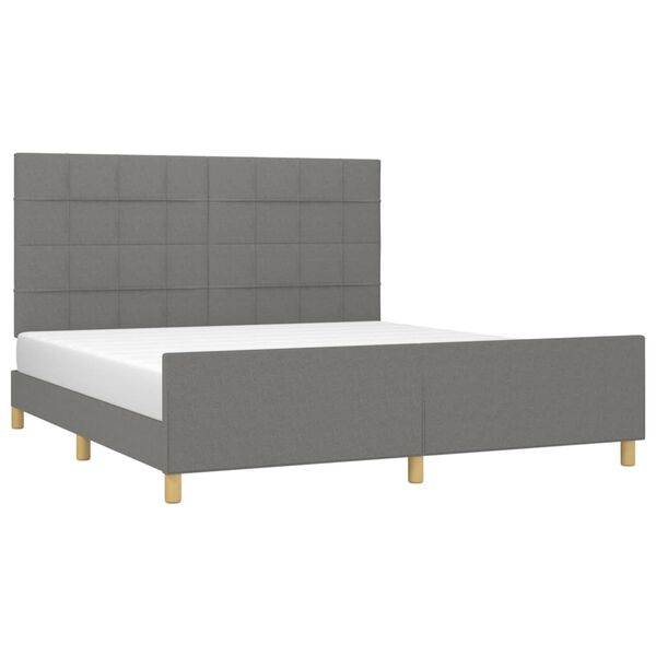 vidaXL Cadre de lit sans matelas gris fonc&eacute; 160x200 cm tissu
