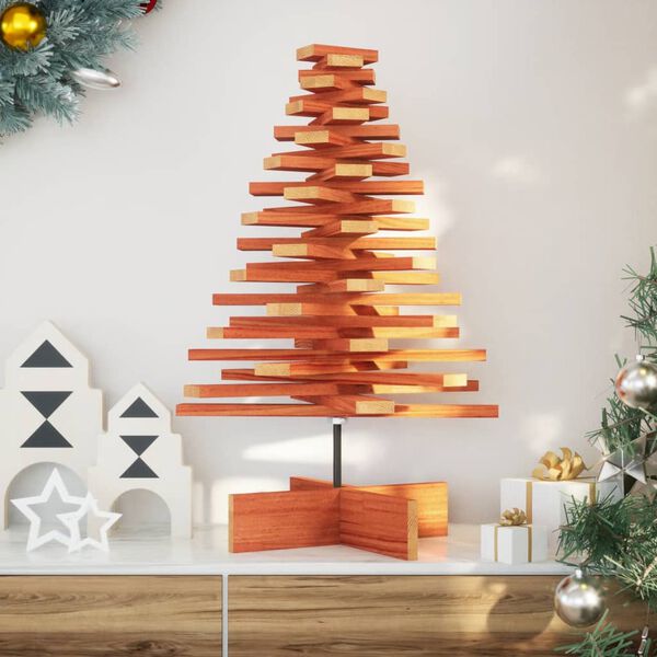 vidaXL Arbre de No&euml;l en bois pour d&eacute;coration 80 cm bois de pin massif