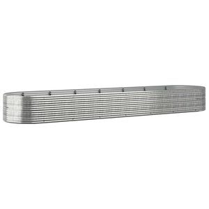 vidaXL Lit sur&eacute;lev&eacute; de jardin Acier enduit de poudre Argent&eacute;