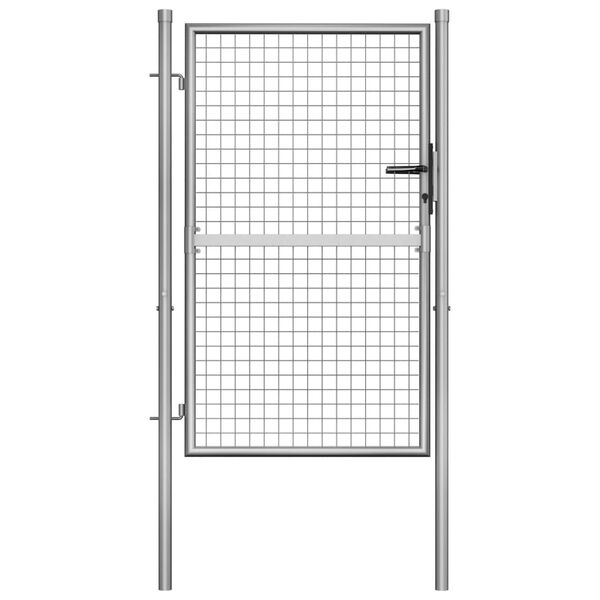 vidaXL Portail de jardin en acier galvanisé 100 x 125 cm argenté