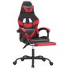 vidaXL Chaise de jeu pivotante et repose-pied Noir et rouge Similicuir