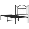 vidaXL Cadre de lit métal sans matelas avec tête de lit noir 75x190 cm