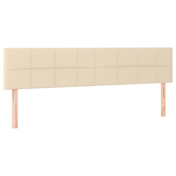 vidaXL T&ecirc;te de lit &agrave; LED Cr&egrave;me 160x5x78/88 cm Tissu