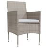 vidaXL Ensemble &agrave; manger de jardin avec coussins 3 pcs Beige et noir