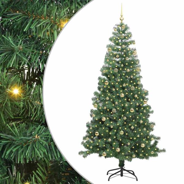 vidaXL Sapin de No&euml;l avec 300 LED avec support Vert 240 cm PVC