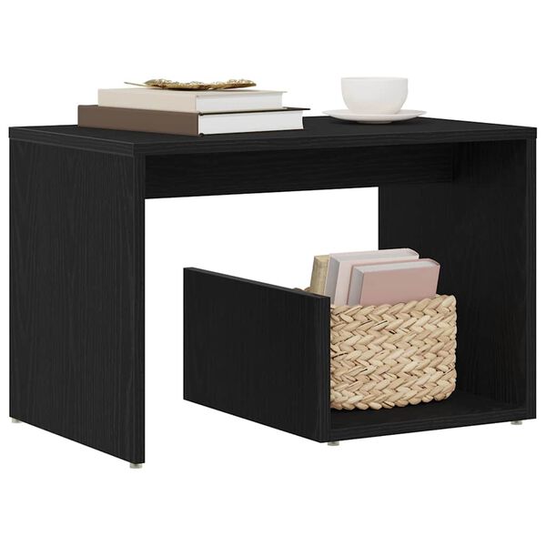 vidaXL Table d'appoint Ch&ecirc;ne noir 59 x 36 x 38 cm Bois d'ing&eacute;nierie