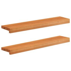 vidaXL Appuis de fen&ecirc;tre 2 pc Marron Clair 70 x 15 x 2 cm