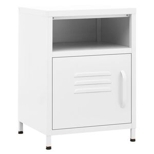 vidaXL Table de chevet Blanc 35x35x51 cm Acier