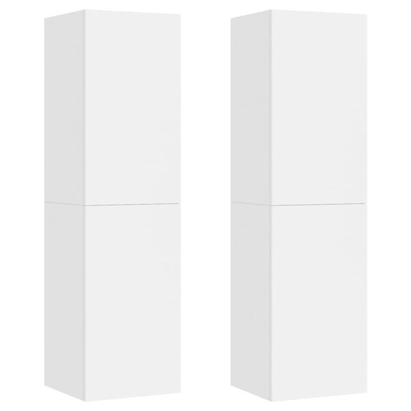 vidaXL Meubles TV 2 pcs Blanc 30,5x30x110 cm Bois d&rsquo;ing&eacute;nierie