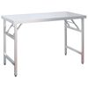 vidaXL Table de travail de cuisine avec &eacute;tag&egrave;re 120x60x115 cm Inox
