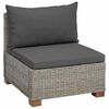 vidaXL Canap&eacute; milieu avec coussins GENDT Rotin naturel Gris Kubu